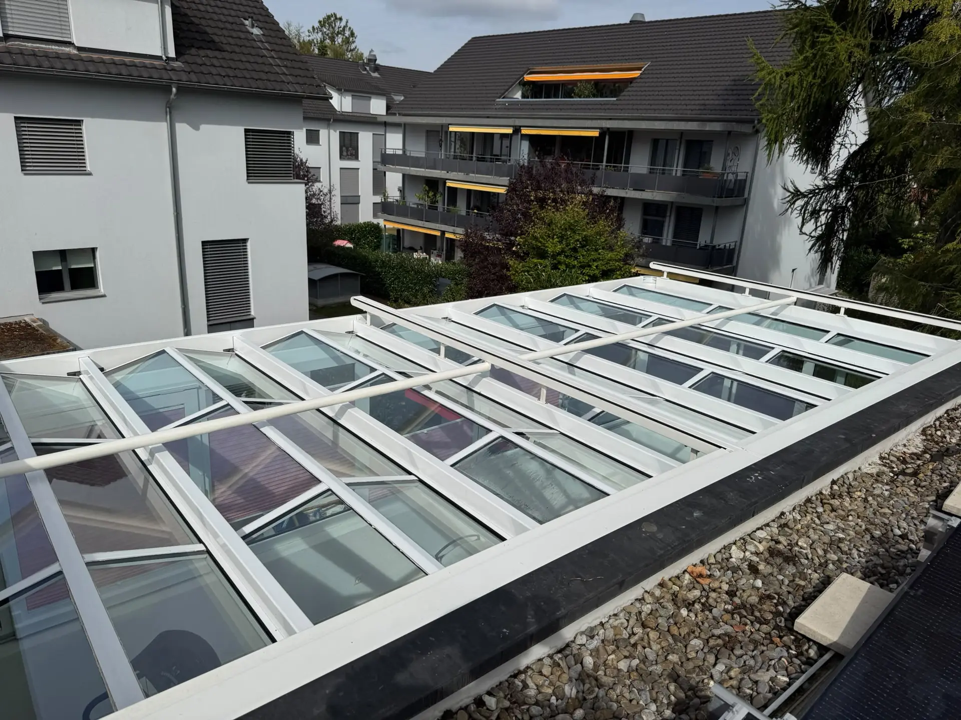 Gereinigtes Wintergartendach in Fahrwangen nach der Reinigung
